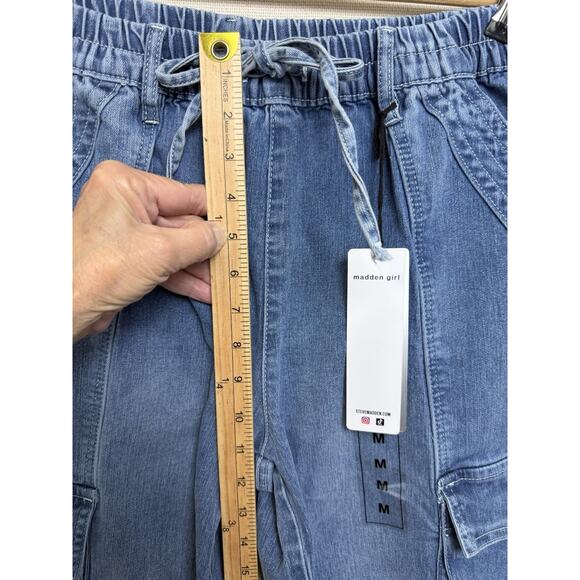 NWT Madden Girl Skater Jeans Sz M Baggy Elastic Drawstring Waist Streetwear - Picture 5 of 13